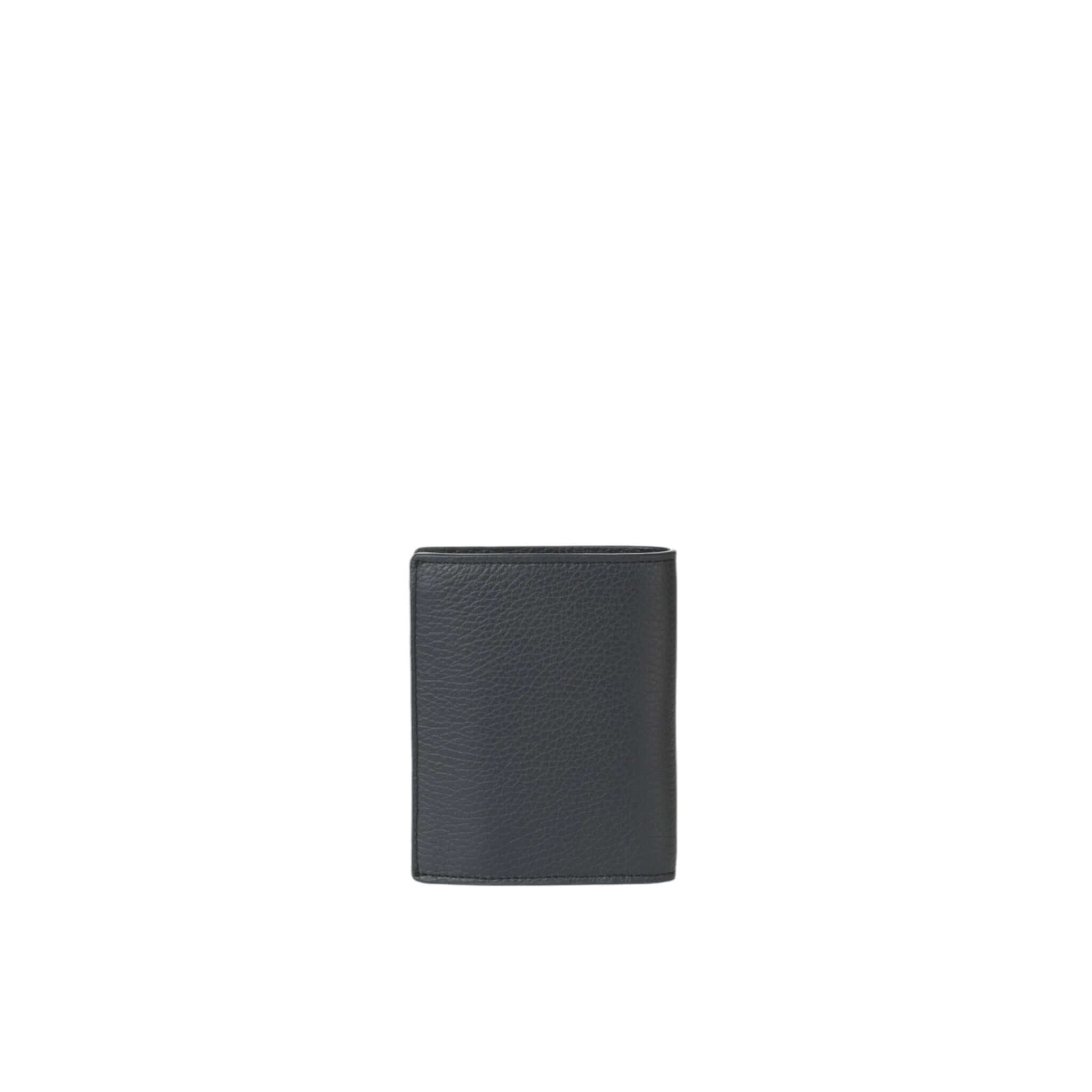 Portafoglio Micron verticale in pelle martellata, elegante e compatto, con sistema RFID integrato.