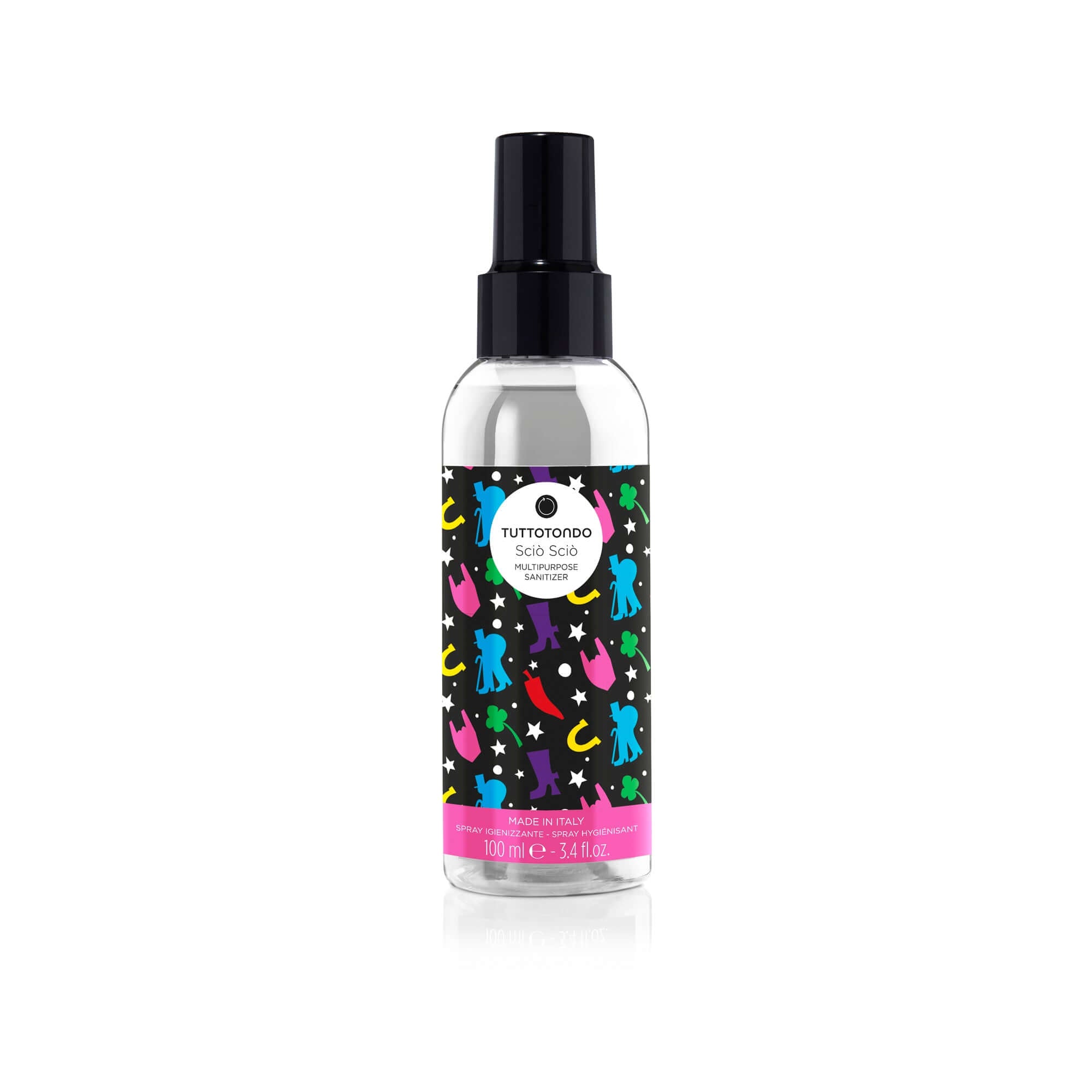 Sciò Sciò Igienizzante 100 ml, soluzione idroalcolica con oli essenziali per igiene mani e superfici.