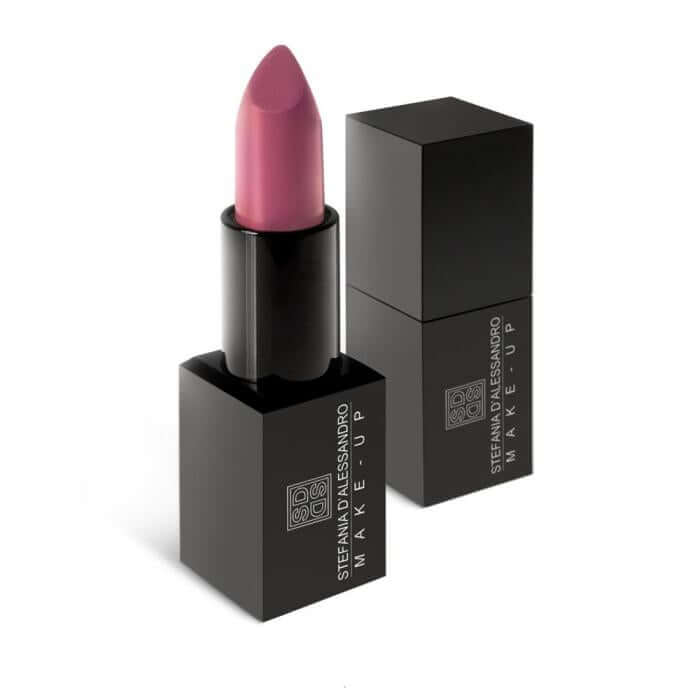 Rossetto Coral lipstick in a sleek black case, featuring a vibrant coral color ideal for professional and everyday makeup.