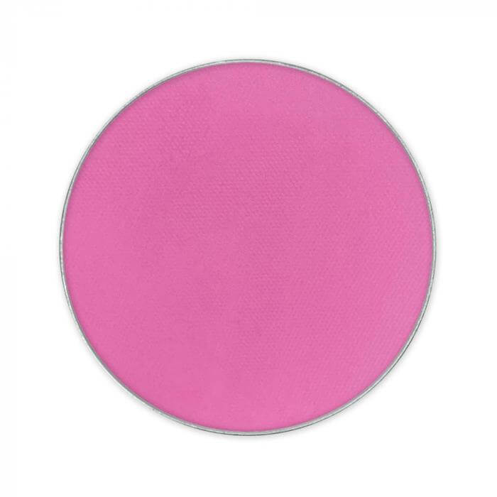 Magenta compact eyeshadow in round pan, designed for professional and everyday use, 4g.