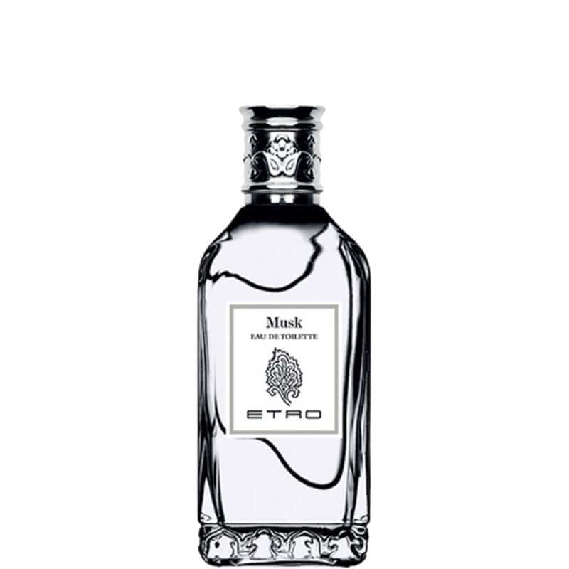 Elegant Musk Eau De Toilette by Etro in a classic bottle, evoking enchanting forest aromas and timeless sophistication.
