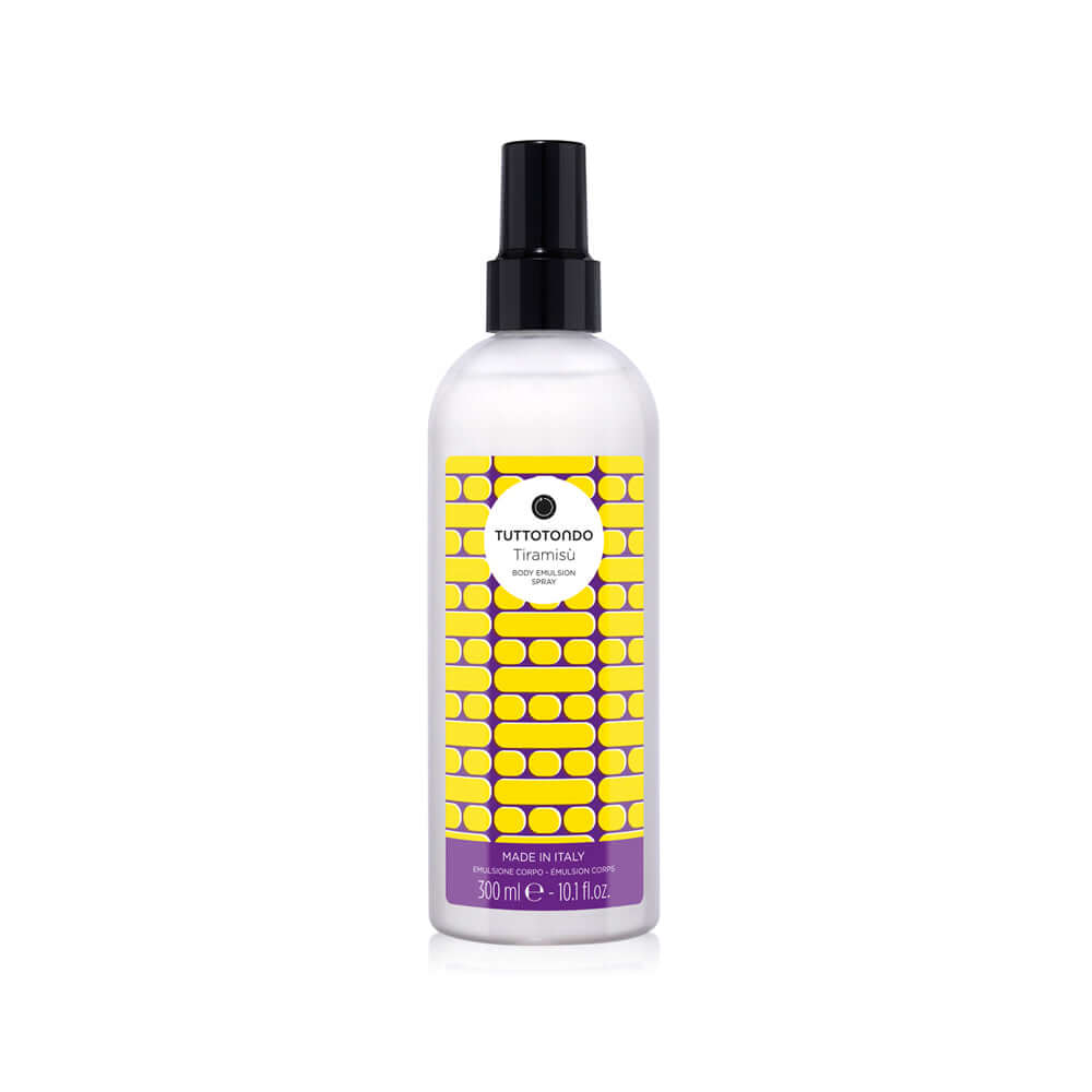 Tiramisù Crema Corpo spray, 300 ml, idratante anti-invecchiamento, senza parabeni e siliconi.