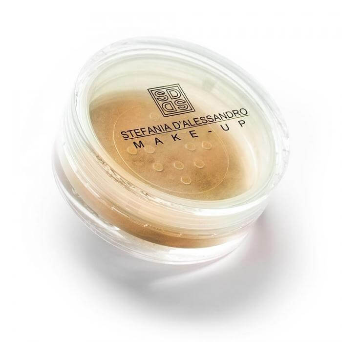 Ombretto Bronze by Stefania D'Alessandro in glittery powder form, offering high shimmer and color payoff.