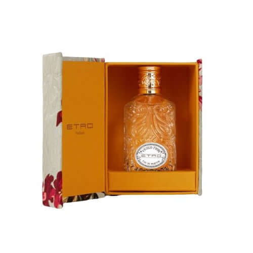 Vicolo Fiori Eau De Parfum 100ml in luxurious ETRO archival gift box, showcasing a vibrant floral and oriental scent.