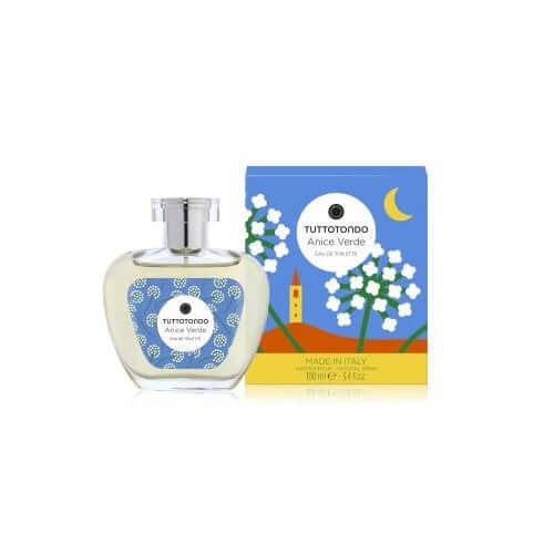 Bottle of Anice Verde Eau De Toilette by Tuttotondo, 100 ml, featuring floral design packaging.