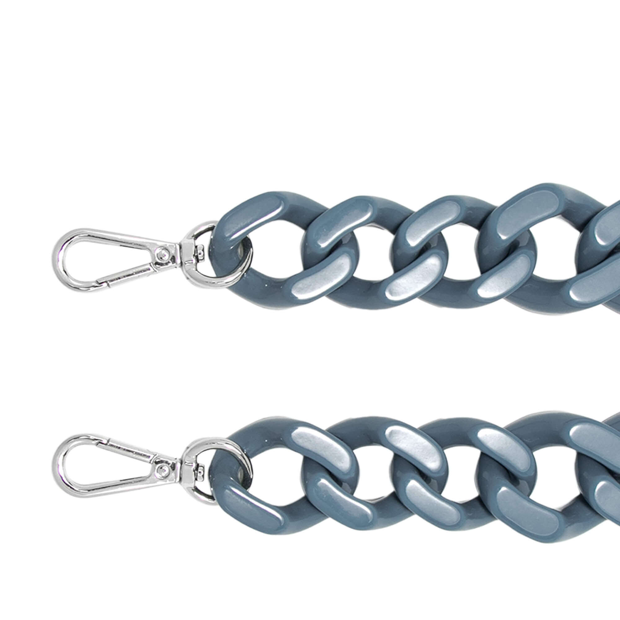Tracolla Helena in resina shiny con moschettoni in acciaio, ideale per ogni look, dimensioni 50 cm.