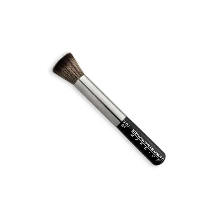 Pennello Viso B1, pennello correttore e fondotinta con manico corto, ideale per contouring e applicazioni di polveri.