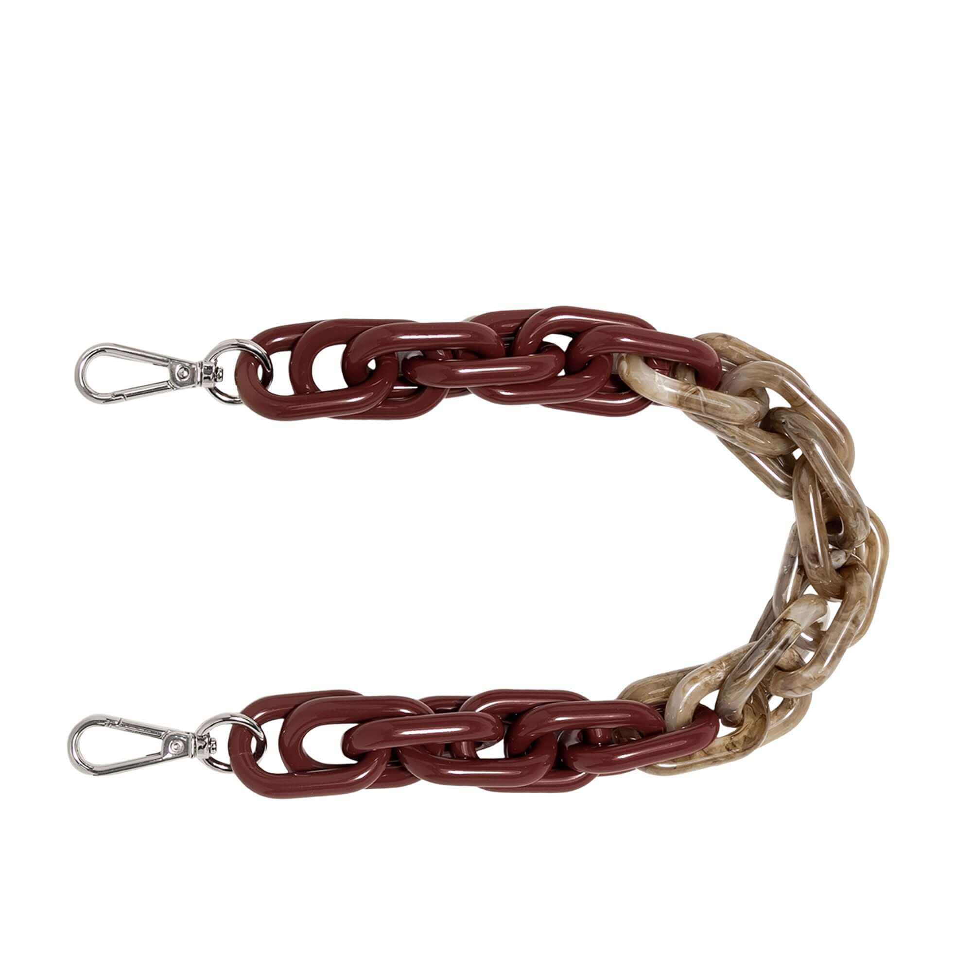 Tracolla Torchon di Gianni Chiarini in resina, elegante e pratica, con moschettoni, misure 19x10x2 cm.