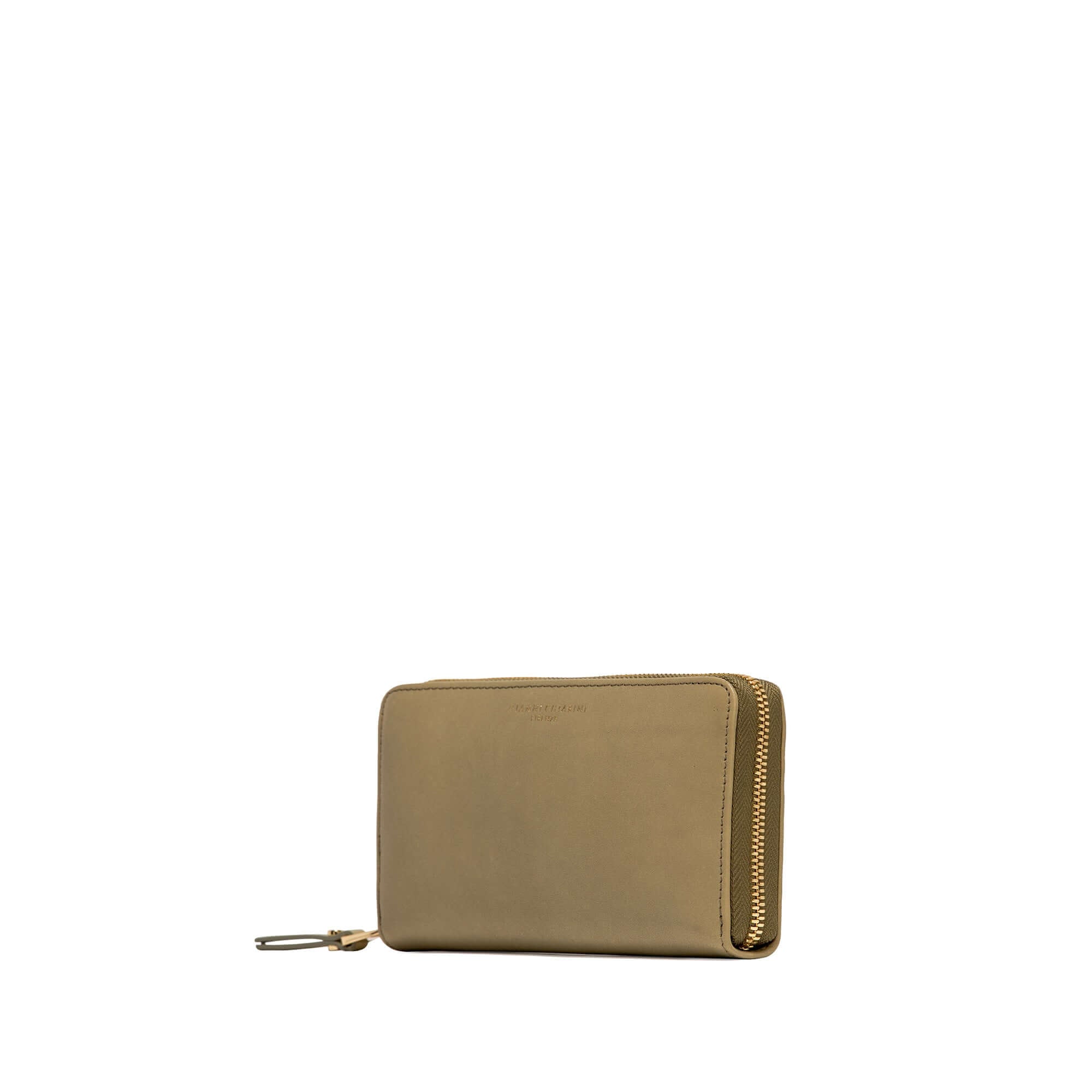 MADRID WALLETS in smooth leather with zipper, featuring multiple compartments and card slots, dimensions 19x10x2 cm.