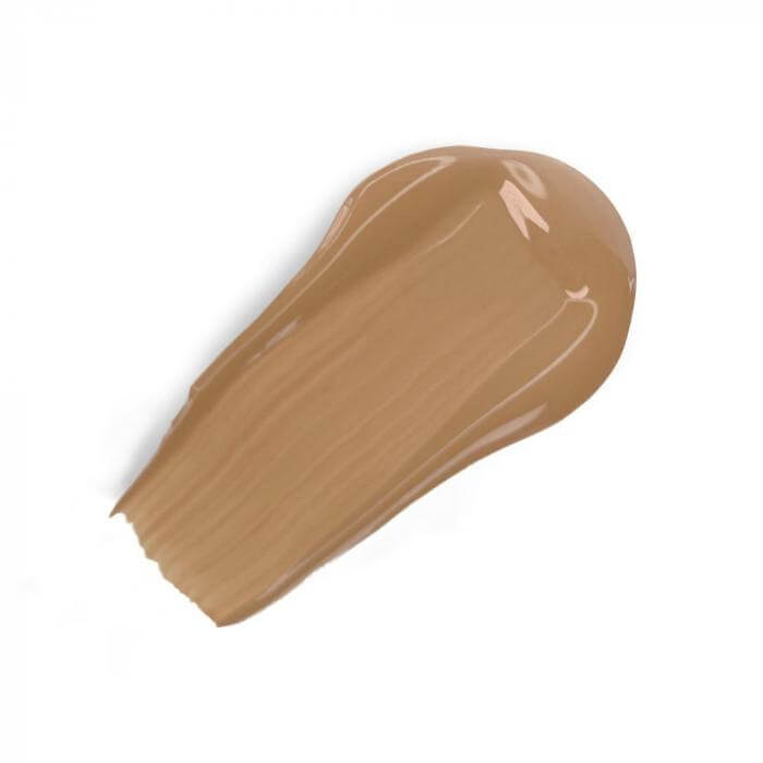 High coverage matte foundation swatch in medium yellow-green tone, 30 ml Refill Oriental 02
