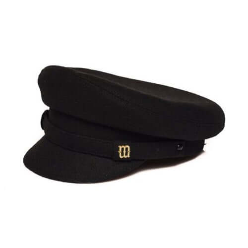 Berretto Mosca nero in lana, prodotto artigianale, taglia 55, ideale per look casual ed eleganti.