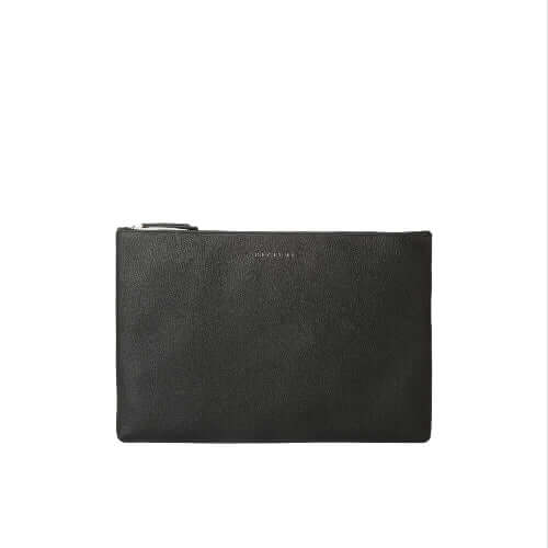 Borsa a mano portadocumenti Micron in pelle martellata, dimensioni 37x25x2,5 cm, chiusura zip, made in Italy.