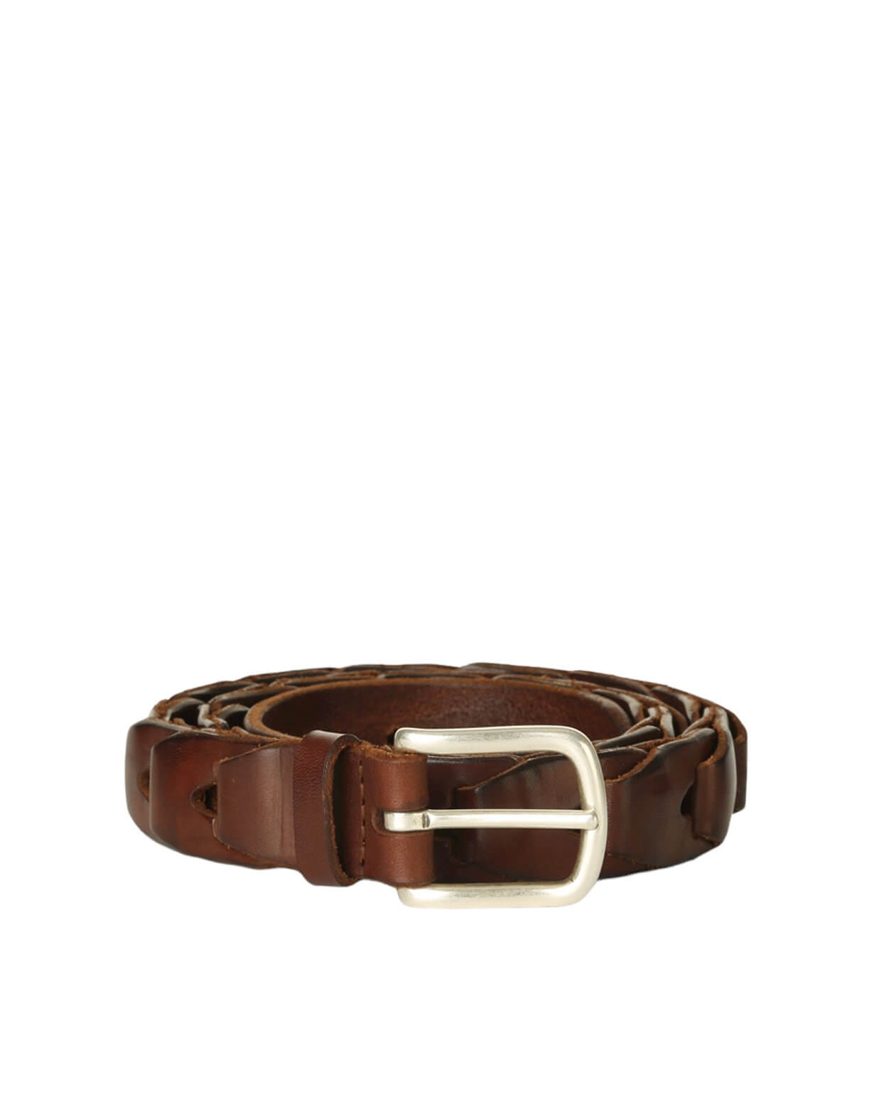 Cintura Bull Soft Bruciato in Cuoio, cintura in cuoio con fibbia argento inglese, made in Italy.