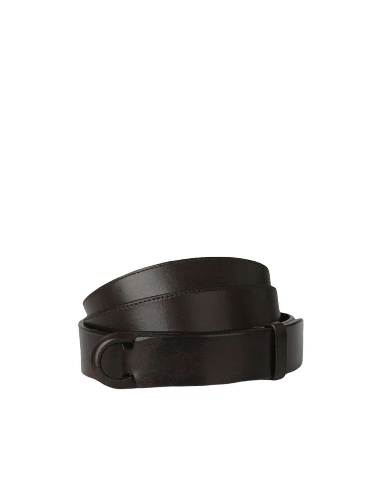 Cintura Nobuckle Bull in Cuoio, 3 cm adjustable leather belt without buckle, made in Italy, sizes 42 to 58, with nickel finish.