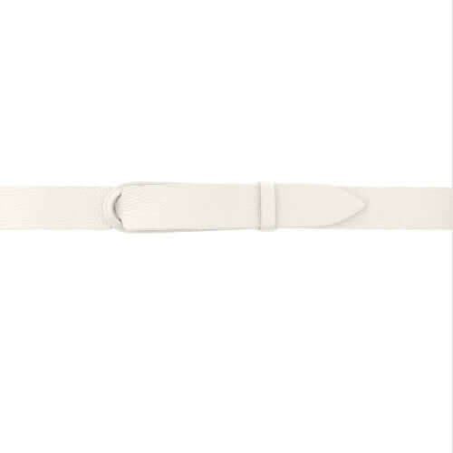 Cintura Nobuckle Micron in Pelle, bianca, h. 3 cm, senza fibbia, regolabile, made in Italy, nichel free.