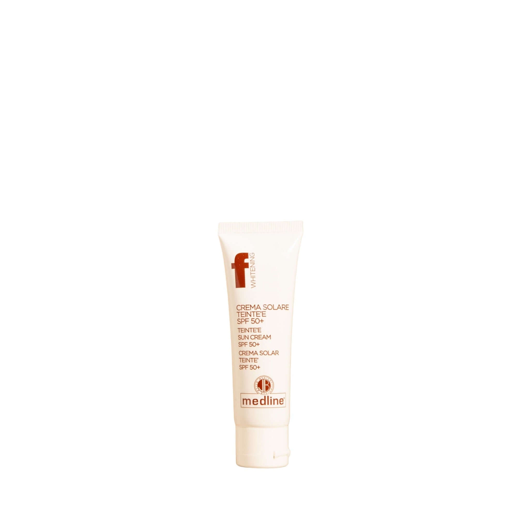 Crema Solare Teinte'e SPF 50+ in tube, protezione solare colorata per viso con copertura leggera, 50 ml.