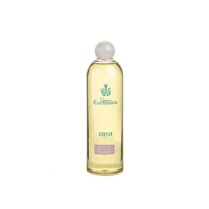 Fiori di Capri refill bottle, 500ml fragrance for Domus Carthusia line, perfect for refilling ampoules.