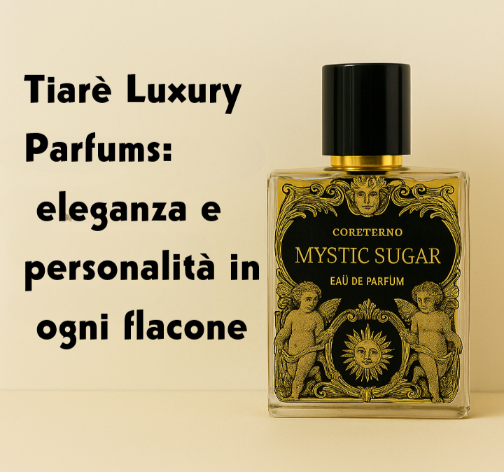 Scopri i profumi di lusso Tiarè con Mystic Sugar, eleganza e personalità in ogni flacone.