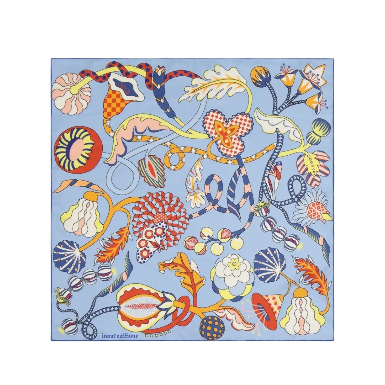 Foulard Quadrato Botanique Blu