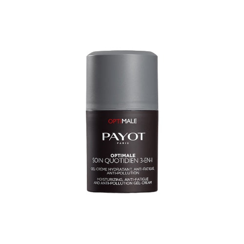 Payot OptMale Cura Quotidiana 3 in 1 gel-cream for hydration and anti-pollution, 75 ml packaging.