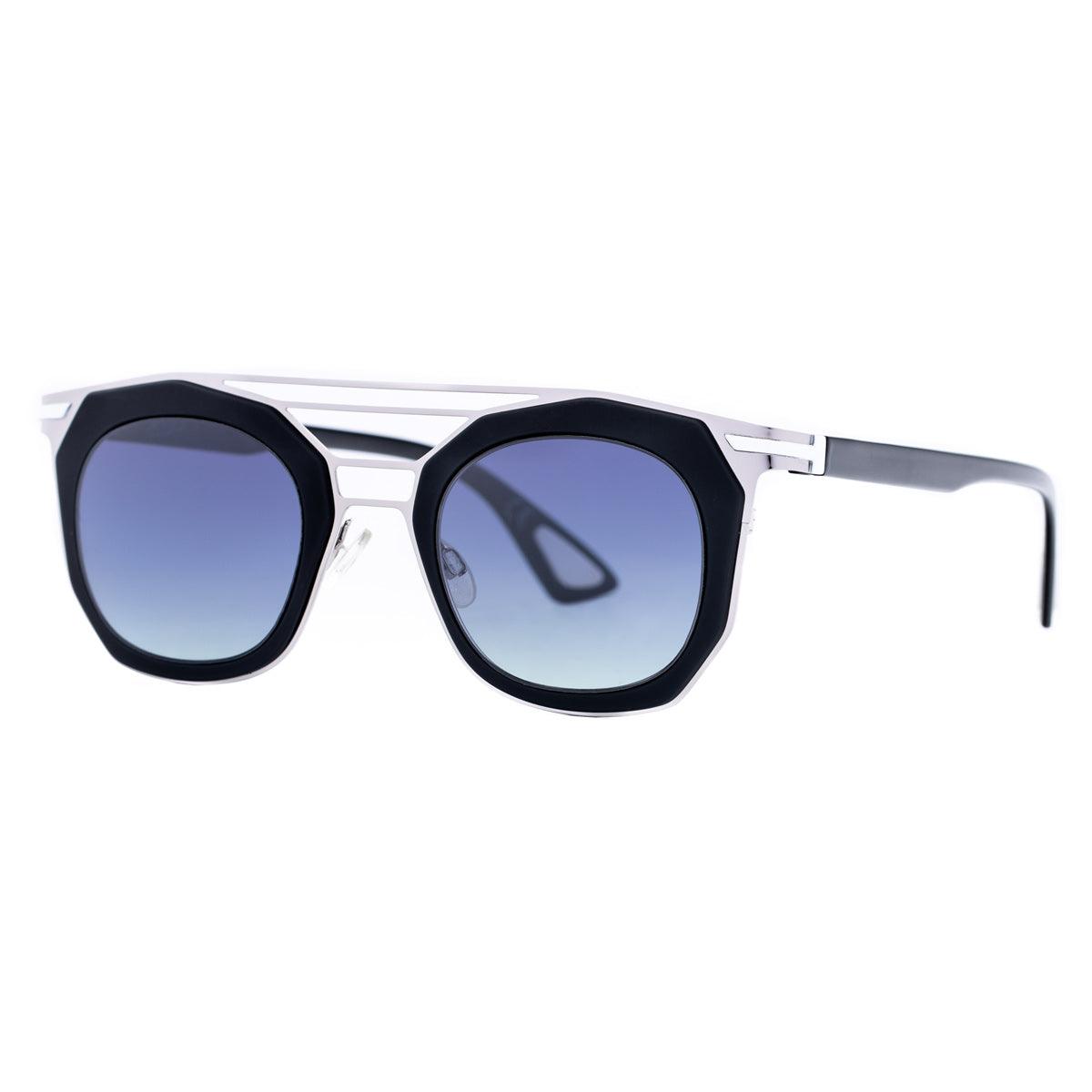 HONG KONG C5 sunglasses with iconic black and clear design, showcasing unique architectural shapes and ergonomic fit.