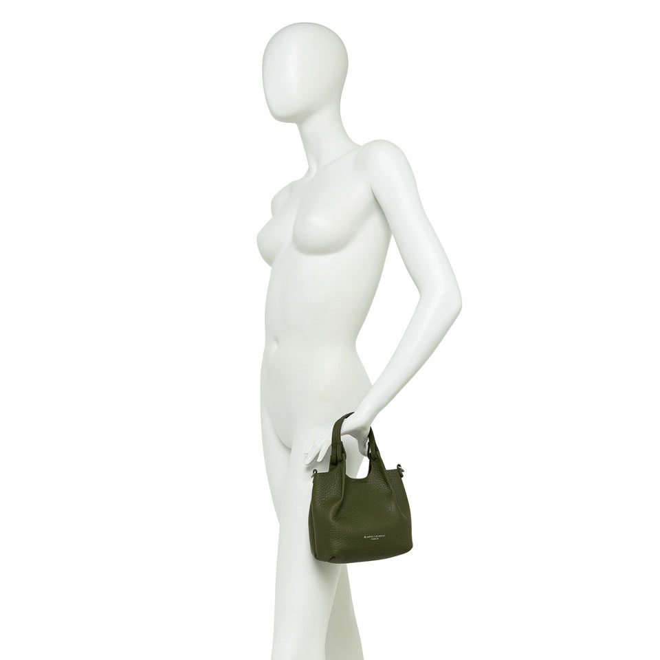 Minibag DUA by Gianni Chiarini in soft double leather, showcased on a mannequin for online sales.