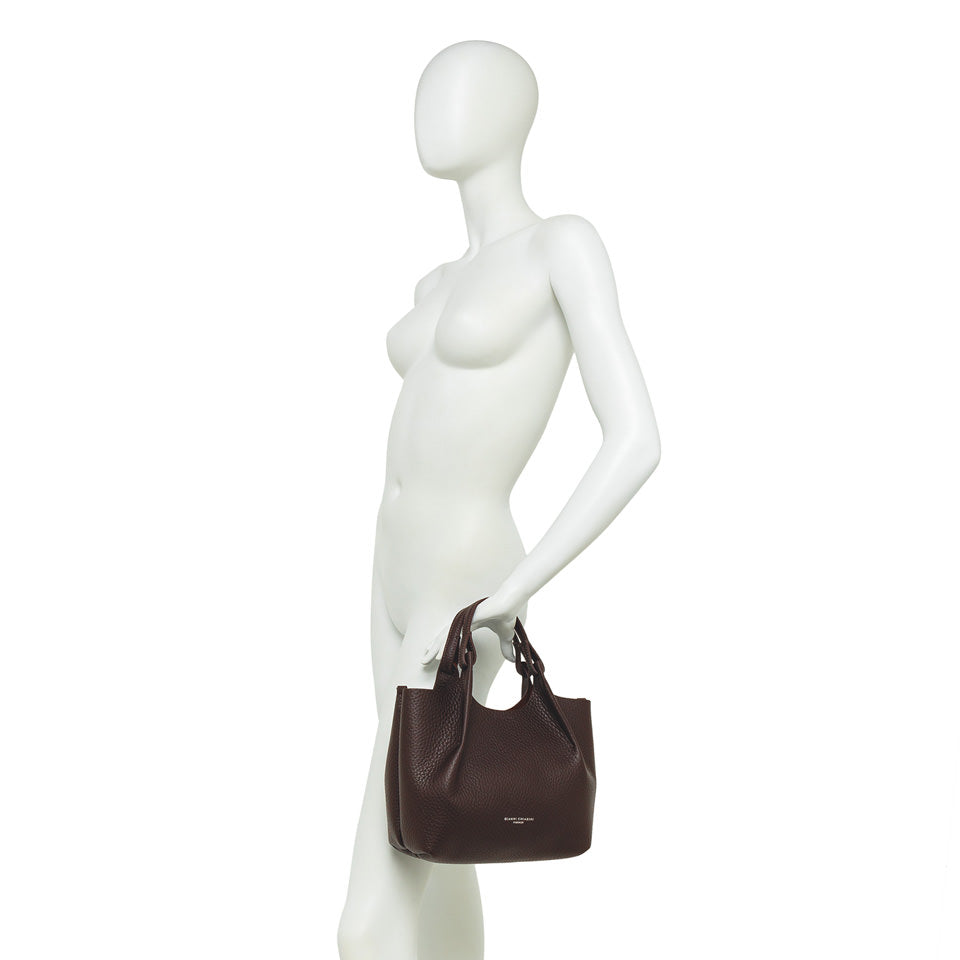 DUA minibag by Gianni Chiarini, contemporary design, soft double-grain leather, practical crossbody or hand carry.