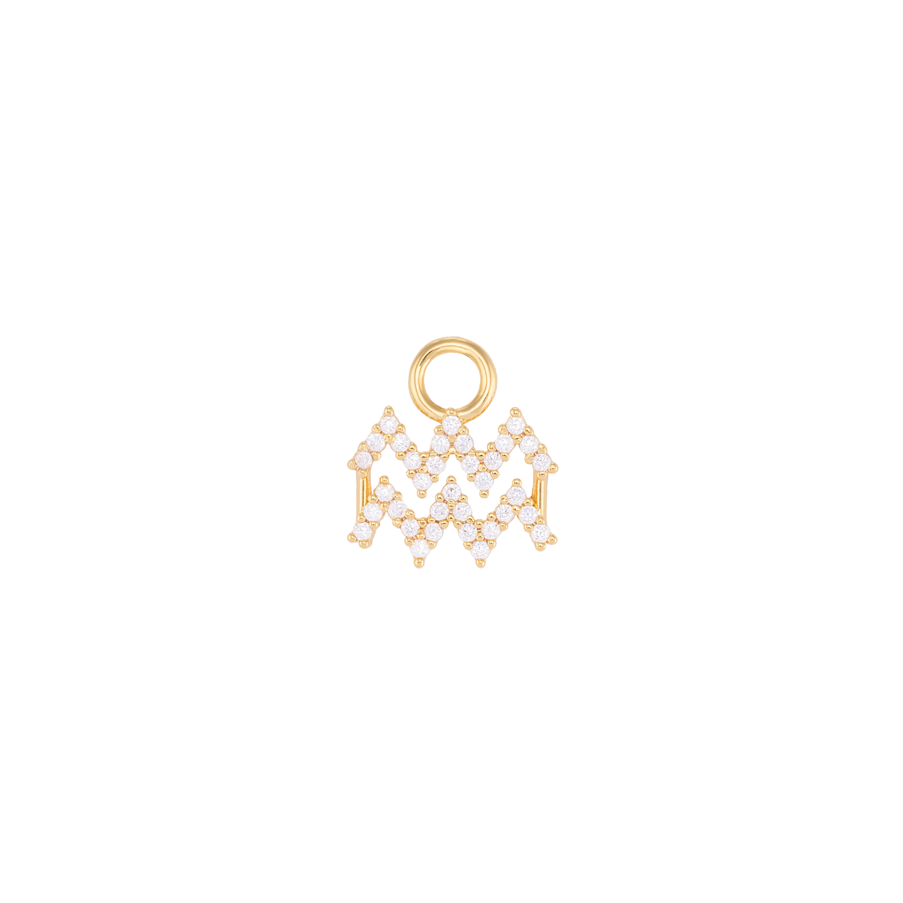 Acquario charm pendant in high-quality brass with 18k gold plating, featuring a delicate design.