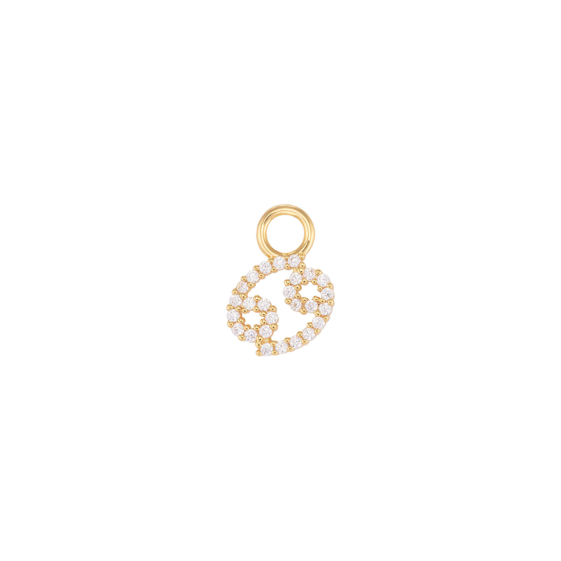 Cancro charm in 18k gold plating with sparkling details, symbolizing the zodiac sign Cancer.