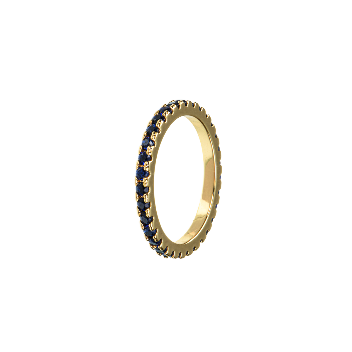 Elegant navy stone ring made of high-quality brass with 18k gold plating, showcasing refined design and craftsmanship.