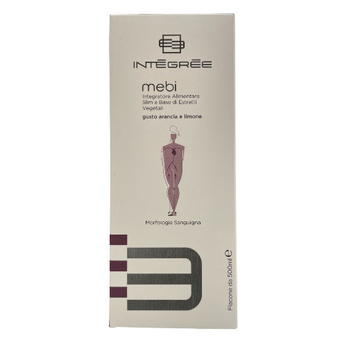 Integratore Alimentare Mebi in confezione da 500 ml, aiuta a contrastare cellulite e favorisce drenaggio.