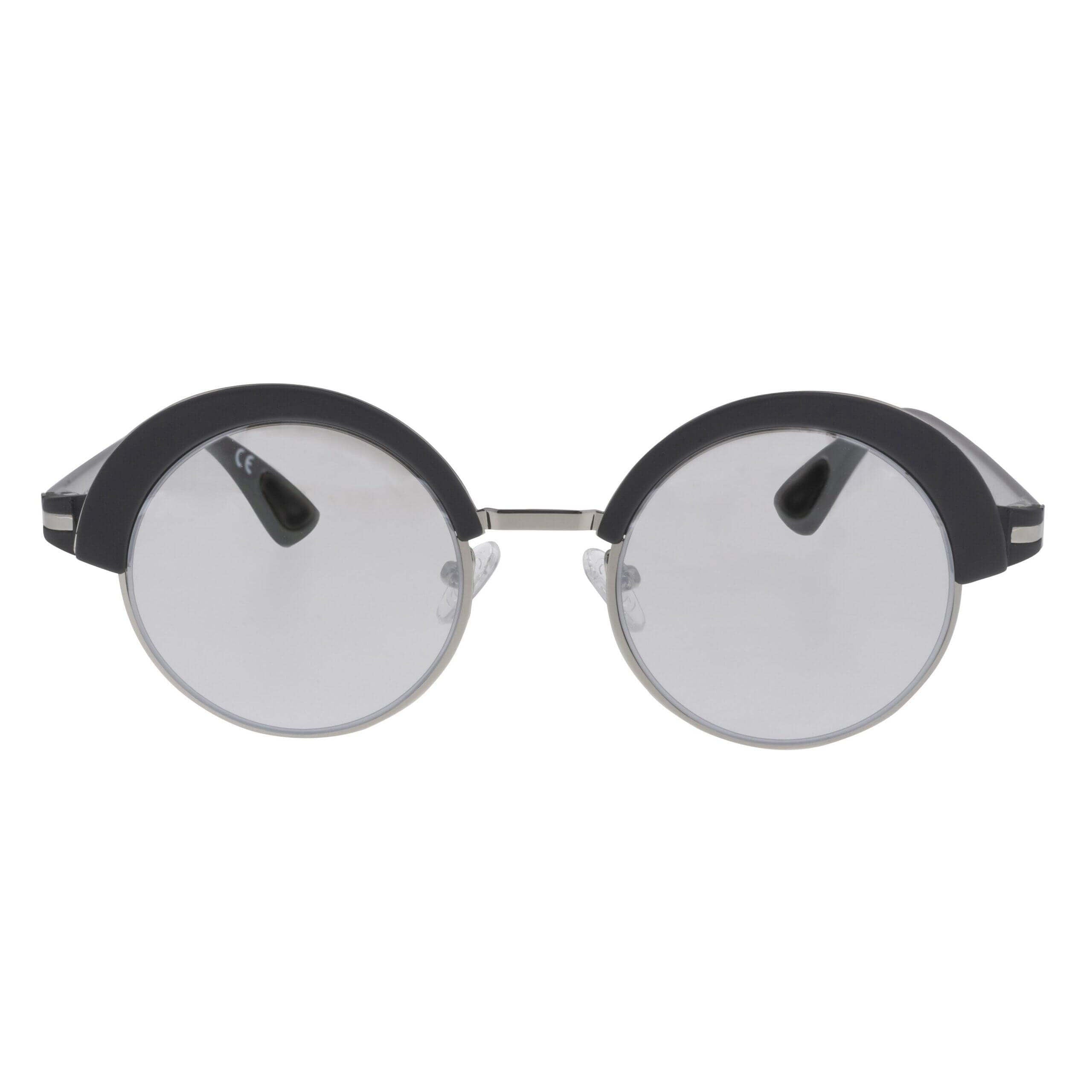 Occhiali AFRODITE C1 unisex con montatura nera e lenti fotocromatiche grigie, design elegante e moderno.