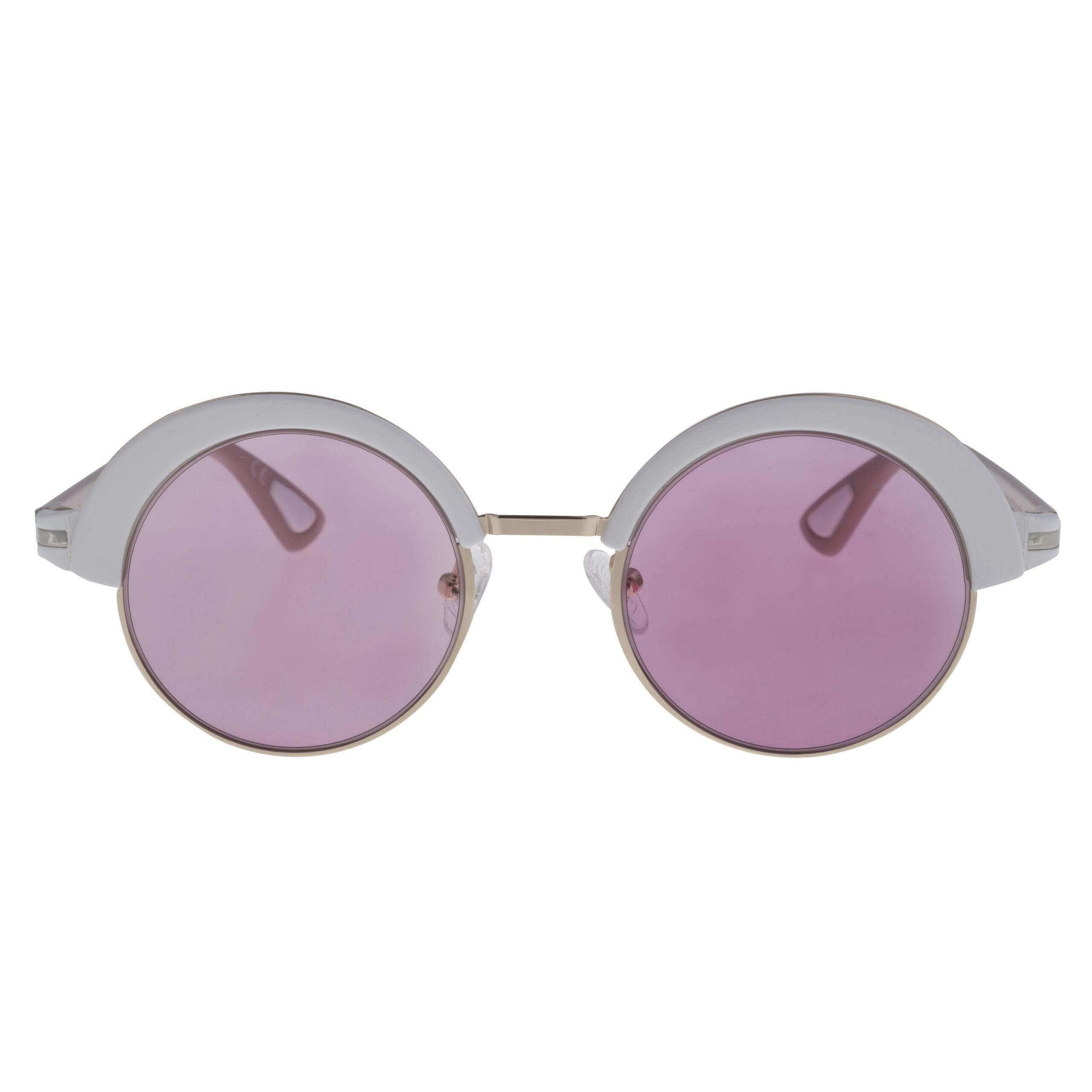 AFRODITE C4 sunglasses with pink photchromatic lenses and elegant white-gold frame design.