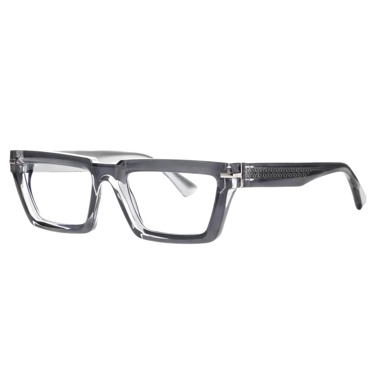 WYNWOOD C39 luxury unisex eyewear in transparent gray by AirDP Style, showcasing bold design and modern aesthetics.
