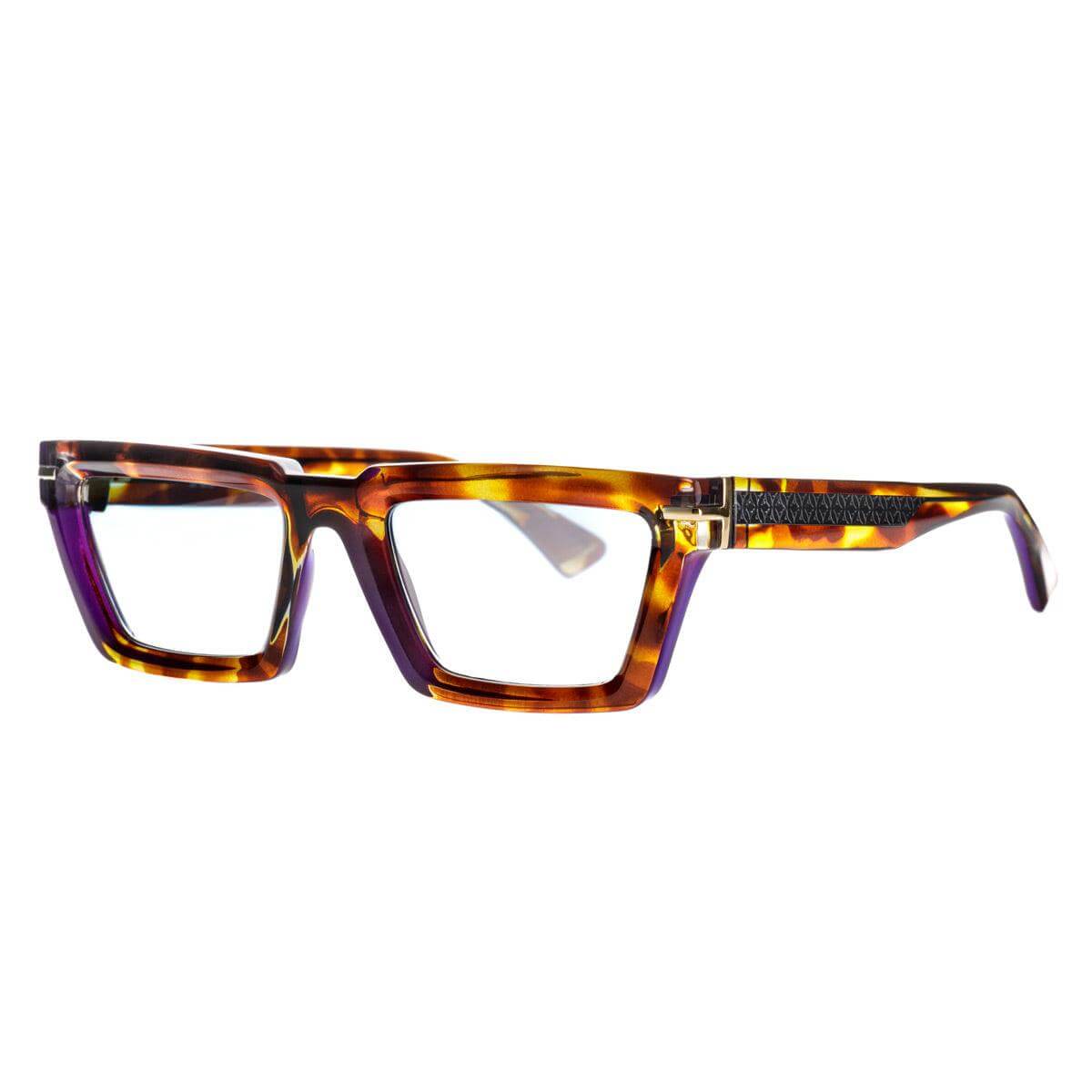 WYNWOOD C41 occhiali da sole unisex in avana con design d'autore e dettagli high-end, collezione XY Bold di AirDP Style.
