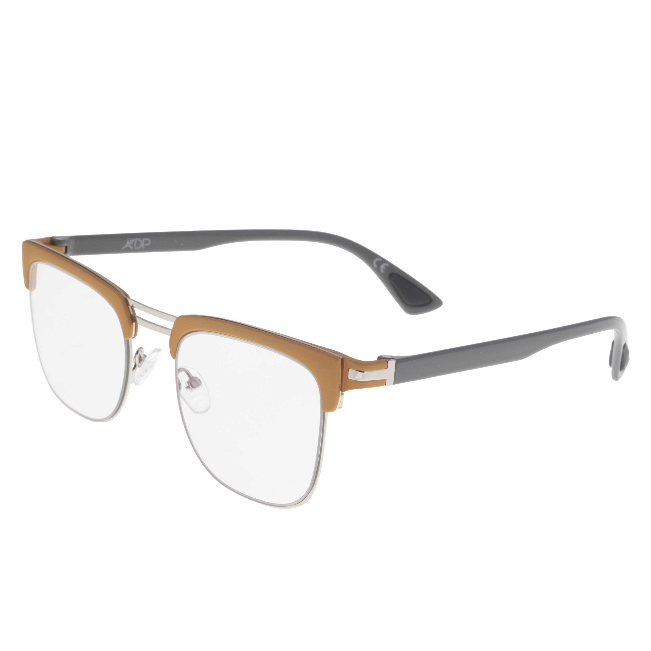 ZEUS C2 occhiali da uomo con frontale giallo e aste grigio lucido, design esclusivo di AirDP Style.