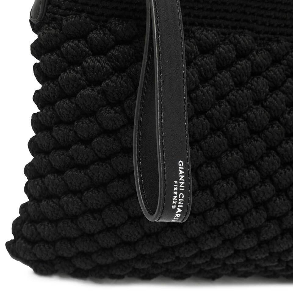 Gianni Chiarini Firenze Bella pouch in textured fabric with bubble effect and leather details.