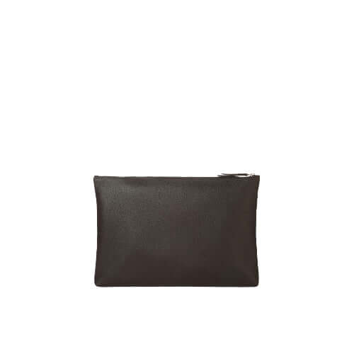 Borsa a mano portadocumenti Micron in pelle martellata con chiusura zip, dimensioni L37cm x H25cm, Made in Italy.