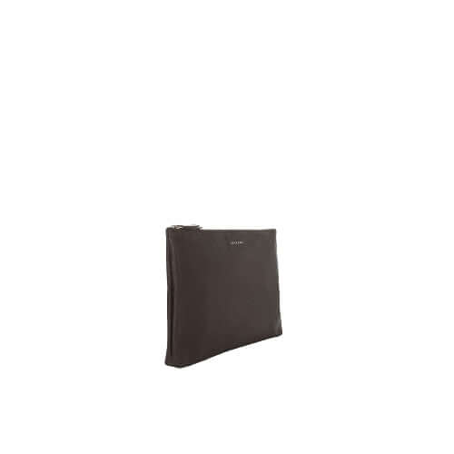 Borsa a mano portadocumenti Micron in pelle, dimensioni 37x25 cm, chiusura zip, pelle martellata, Made in Italy.