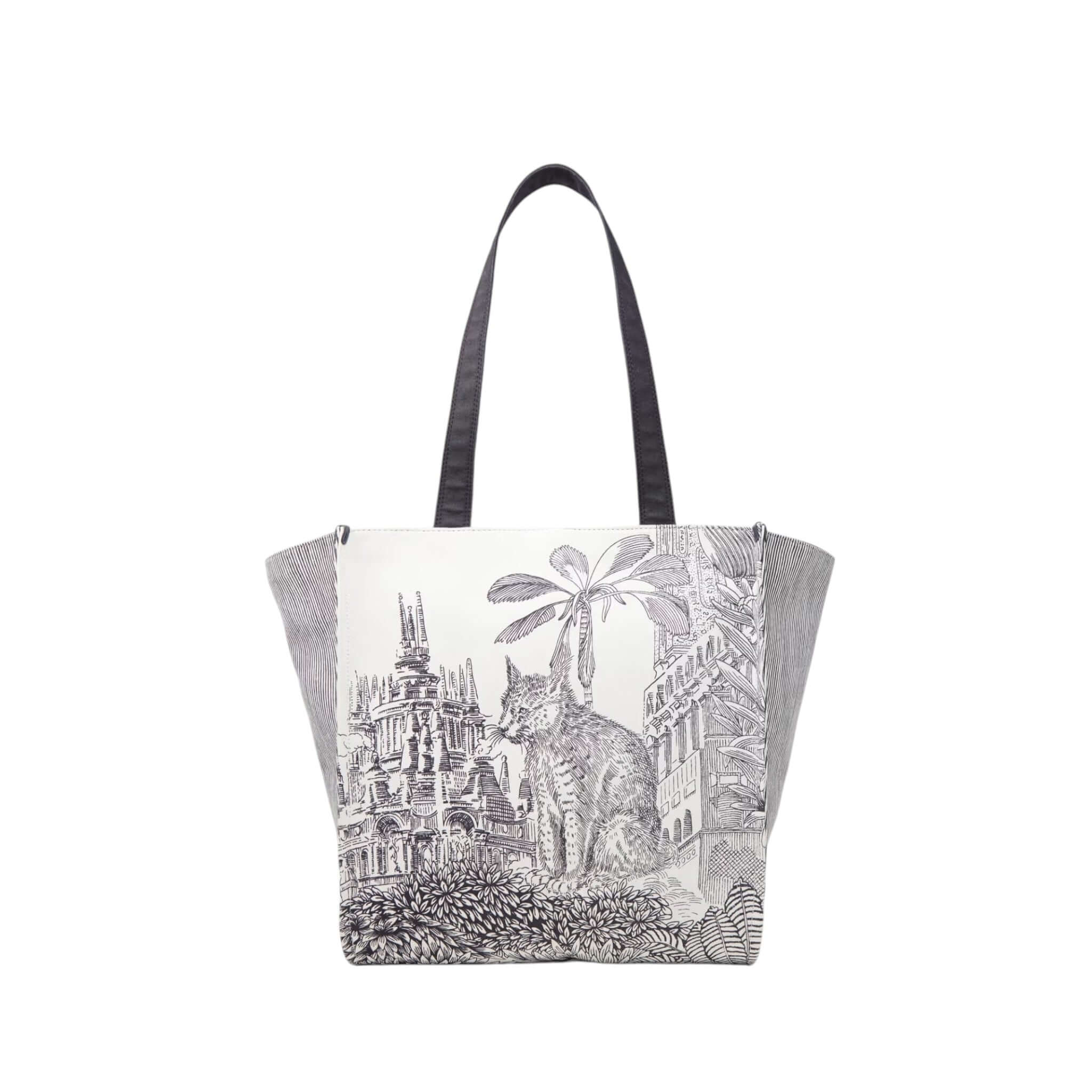 Borsa Tote Piranesi in cotone con design elegante e funzionale, dimensioni 33,5x29,5x8 cm.