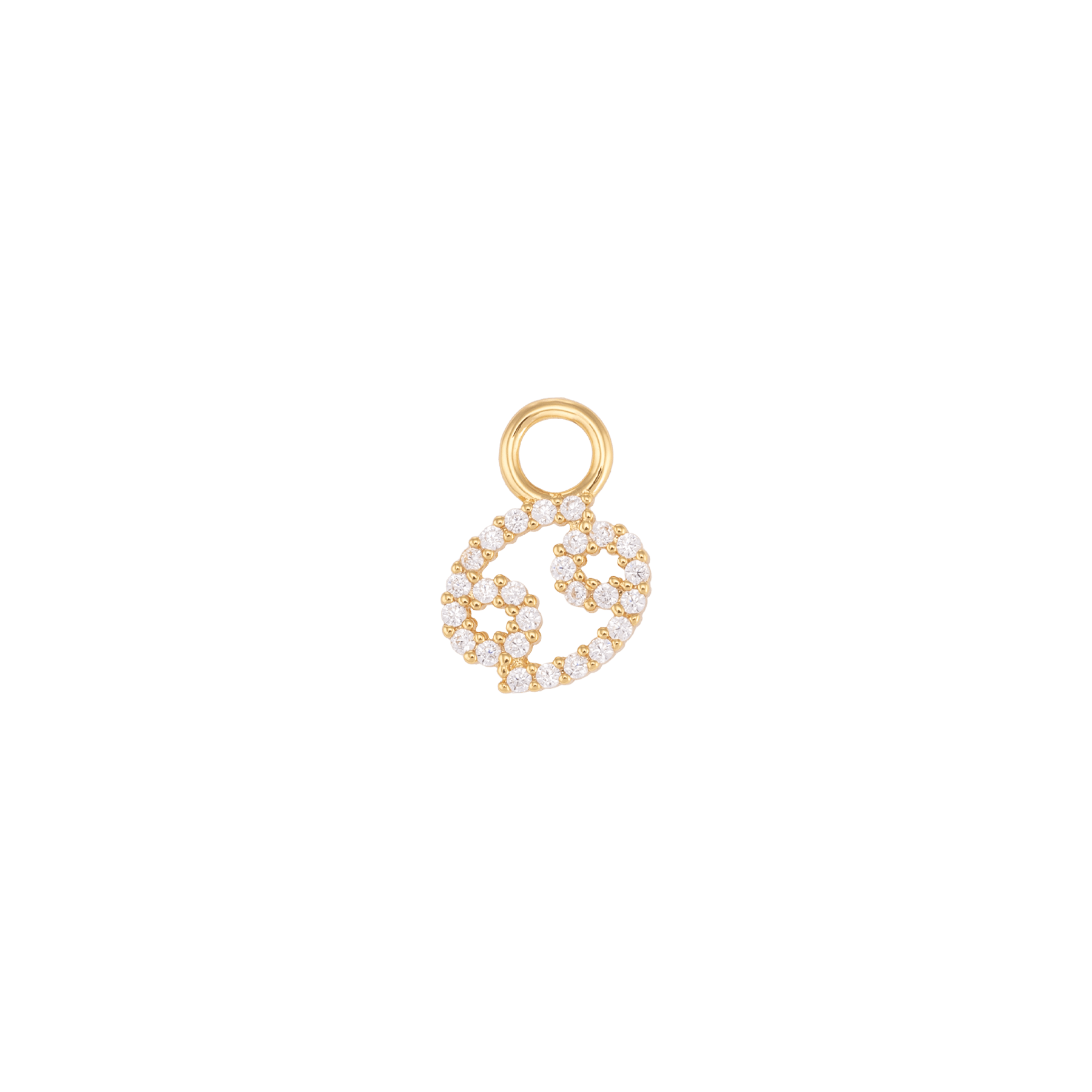 Cancro charm in 18k gold plating with sparkling details, symbolizing the zodiac sign Cancer.