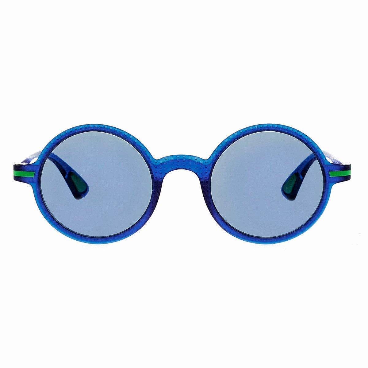 CESCO C3 occhiali da sole rotondi in blu, design audace con colori vivaci e tonalità pastello dalla collezione Frame.