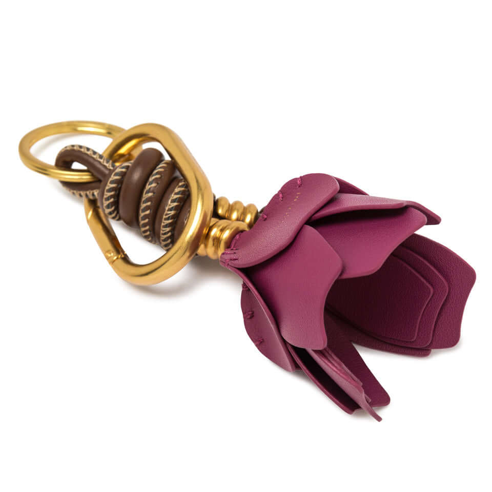 CHARM Desert Flower by Gianni Chiarini, leather accessory for bags, detailed design with a gold clip and feminine accents.