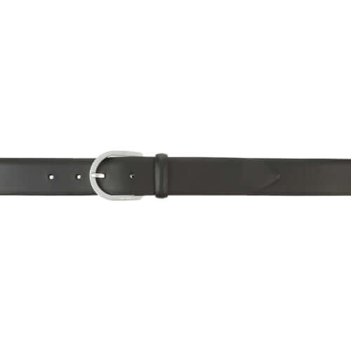 Cintura Classica Monaco in Pelle nera con fibbia palladio, h. 3,5 cm, Made in Italy, qualità elegante.