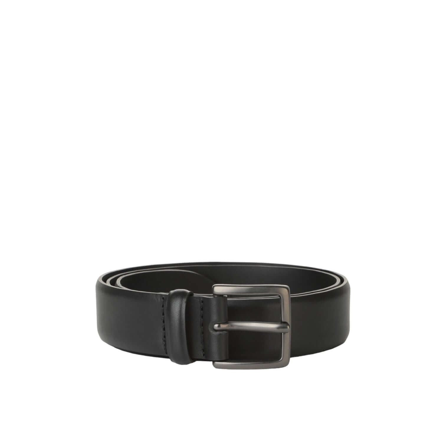 Cintura Monaco in Pelle nera con fibbia opaca, elegante accessorio per outfit sofisticati.