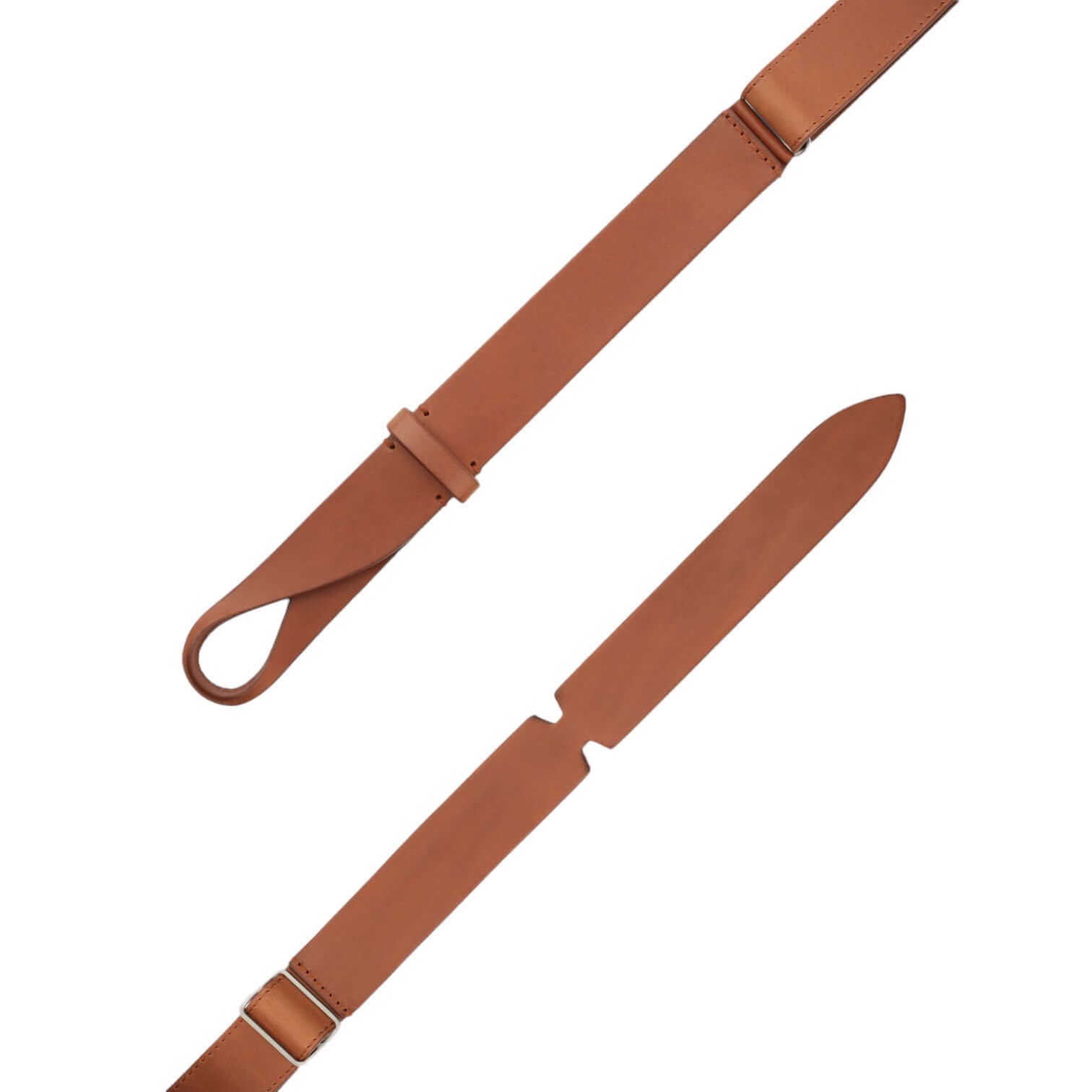 Cintura Nobuckle Bull in Cuoio, regolabile in cuoio, senza fibbia, made in Italy, taglia unica per cintura da tg. 42 a 58.