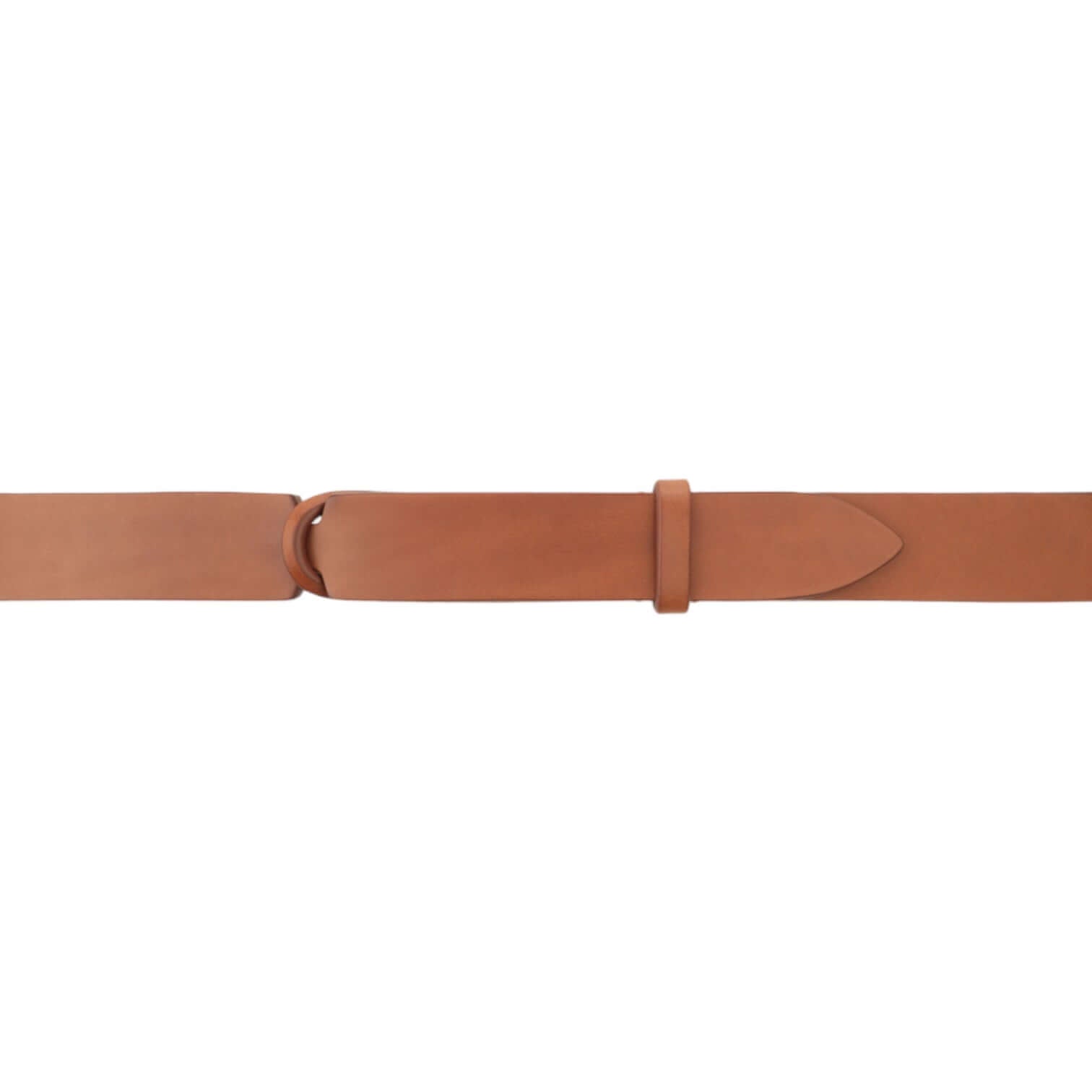 Cintura Nobuckle in cuoio senza fibbia, regolabile dalla taglia 42 a 58, finitura nichel lucido, made in Italy.