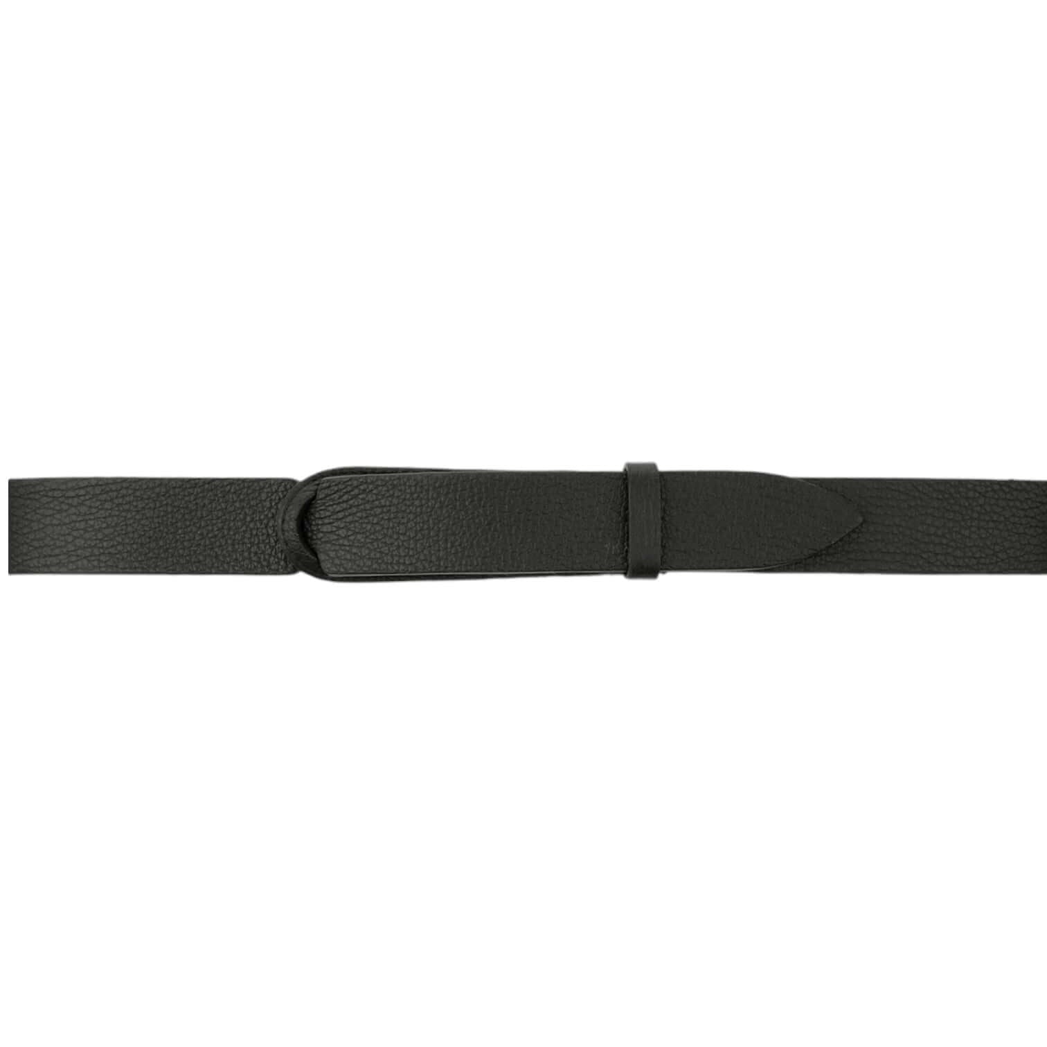 Cintura Nobuckle Micron in Pelle, 3 cm adjustable leather belt without buckle, made in Italy, nickel-free finish.