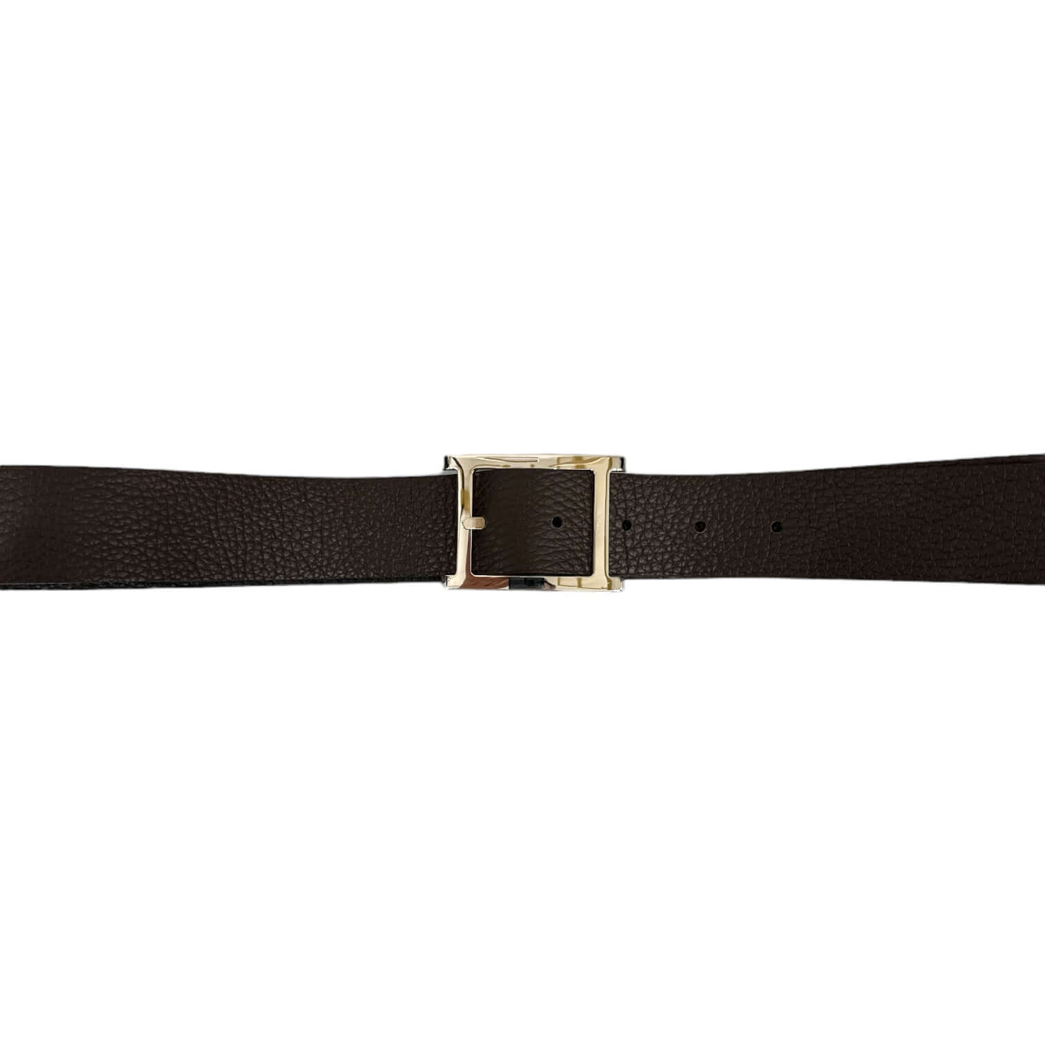Cintura reversibile in pelle Martellata Micron Double A con fibbia palladio, 3,5 cm, elegante e versatile.