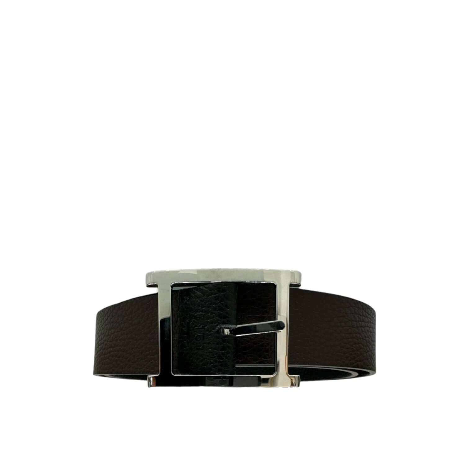 Cintura reversibile Micron Double A in pelle Martellata, fibbia palladio, larghezza 3,5 cm, elegante e versatile.